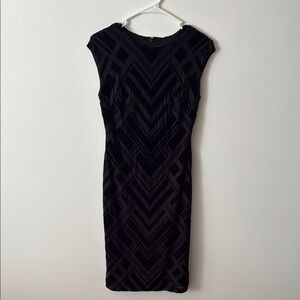 Teal Velvet and Black Geometric Dress